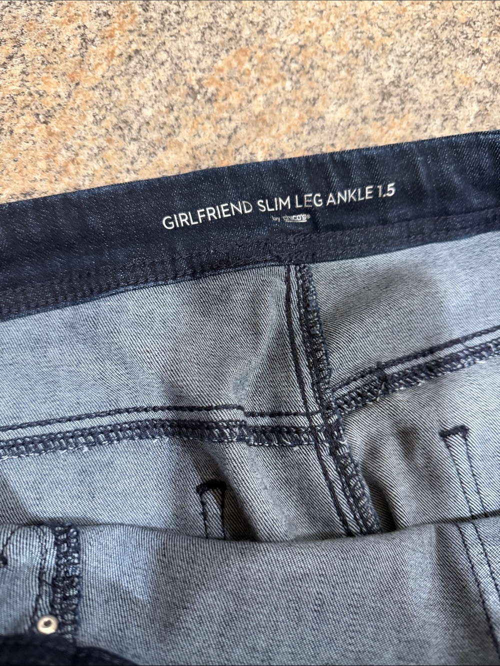 Chico's Dark Blue Ankle-Length Stretch Jeans with Side Buttons size 1.5 (10) - Picture 5 of 7